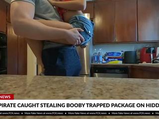 Teenager thief erwischt stealing booby trapped package porno videos