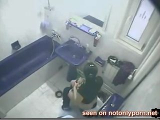 2198 - Sweet Brunette Speeinh On Hidden Toilet Cam