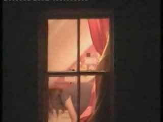 Magnifique modèle surprit nu en son salle par une fenêtre peeper